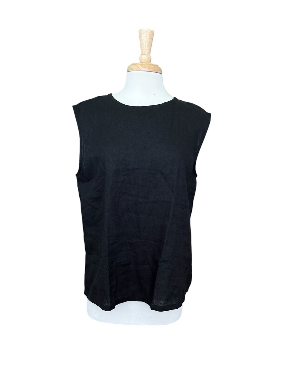 EELOTILE Classic Chic Pure Linen Sleeveless Top Large